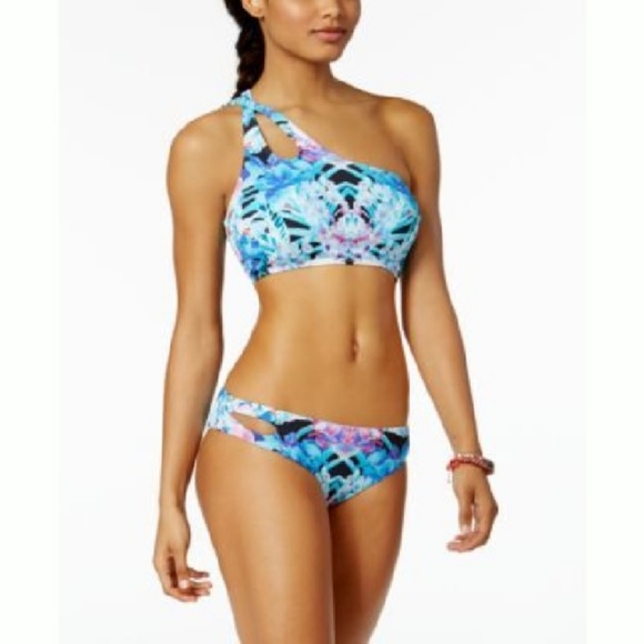 Bar III Other - NWT Bar iii Hot Tropic One Shoulder Bikini Set M